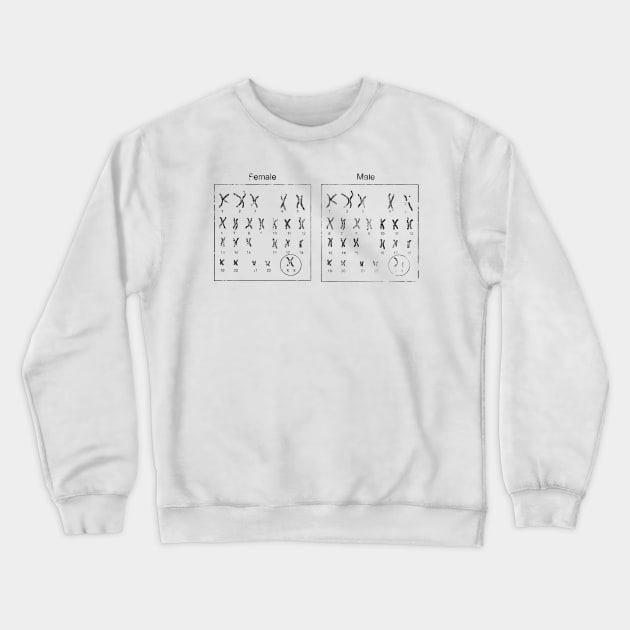 Female and male Chromosome idiogram Crewneck Sweatshirt by erzebeth